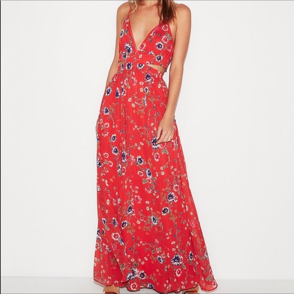 Express Dresses & Skirts - Floral Cut Out Maxi Dress